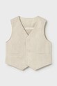 Mayoral kamizelka z domieszką lnu dziecięca tkanina beżowy 1312.3A.Baby.PPY2