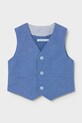 Mayoral kamizelka z domieszką lnu dziecięca tkanina niebieski 1312.3A.Baby.PPY2
