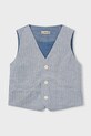 Παιδικό γιλέκο από λινό ύφασμα Mayoral 3379.5B.Mini.PPY2 μπλε SS26