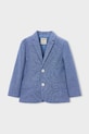 Dětské sako ze směsi lnu Mayoral látka modrá 3437.5B.Mini.PPY2