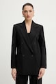 Weekend Max Mara marynarka z dodatkiem wełny VELOCE tkanina czarny 2615041081600