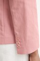 Weekend Max Mara jednoredni sako za žene s dodatkom lana ORCHE 2615041042600 roza