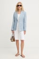 Weekend Max Mara marynarka lniana NALUT 2615041072600 niebieski SS26