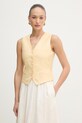 Weekend Max Mara kamizelka jednorzędowa damska lniana PACE żółty 2615151012600