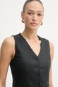 Weekend Max Mara kamizelka jednorzędowa damska lniana PACE czarny 2615151012600