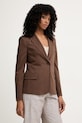 Weekend Max Mara jednoredni sako za žene s viskozom CARBONE smeđa 2615911012600