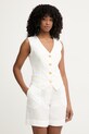Marciano by Guess однобортний жилет жіночий з додаванням льону JANE білий G6GH26.W2218