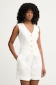 Marciano by Guess однобортний жилет жіночий з додаванням льону JANE білий G6GH26.W2218