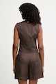 Одяг Marciano by Guess однобортний жилет жіночий з додаванням льону JANE G6GH26.W2218 коричневий