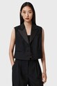 AllSaints kamizelka z dodatkiem wełny tkanina czarny W053QD