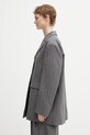 GANNI marynarka z dodatkiem wełny A1020040 A1020040 szary SS26