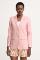 iBlues однобортний піджак жіночий з льоном GIRINO рожевий 2617041022200