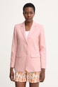 iBlues однобортний піджак жіночий з льоном GIRINO рожевий 2617041022200
