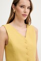 iBlues kamizelka jednorzędowa damska z dodatkiem lnu GABARRA żółty 2617151042200