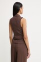 Odzież Simona Corsellini kamizelka jednorzędowa damska z wiskozy P26CPTO00201 brązowy