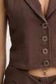 Simona Corsellini kamizelka jednorzędowa damska z wiskozy P26CPTO00201 brązowy