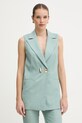 Simona Corsellini kamizelka jednorzędowa damska turkusowy P26CPGL00101