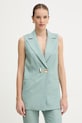 Simona Corsellini kamizelka jednorzędowa damska turkusowy P26CPGL00101