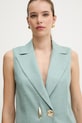 Simona Corsellini kamizelka jednorzędowa damska turkusowy P26CPGL00101