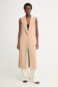 Simona Corsellini kamizelka jednorzędowa damska beżowy P26CPGL00501