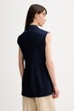 Odzież Twinset kamizelka jednorzędowa damska z lnu 261TP2314 granatowy
