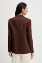 Odzież Twinset marynarka jednorzędowa damska lniana 261AP2323 brązowy