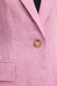 Luisa Spagnoli marynarka jednorzędowa damska lniana Vetrate 542801 różowy