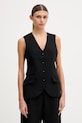 Sisley kamizelka jednorzędowa damska czarny 2KVXLJ010