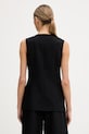 Odzież Sisley kamizelka jednorzędowa damska 2KVXLJ010 czarny