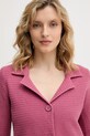 United Colors of Benetton marynarka jednorzędowa damska bawełniana różowy 1TWSD605I
