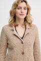 United Colors of Benetton Μονόπετο σακάκι γυναικείο βαμβακερό μπεζ 1TWSD605I
