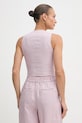 Abbigliamento United Colors of Benetton gilet monopetto da donna in lino 2AGHDJ014 rosa