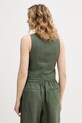 Ρούχα United Colors of Benetton μονόπετο γιλέκο γυναικείο λινό 2AGHDJ014 πράσινο