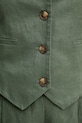 United Colors of Benetton gilet monopetto da donna in lino 2AGHDJ014 verde