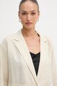 United Colors of Benetton ženski jednoredni sako laneni bež 2AGHDW03J