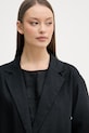 United Colors of Benetton jednoredni sako za žene od lana crna 2AGHDW03J