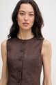 United Colors of Benetton vesta dámska bavlnená hnedá 29YYDJ016