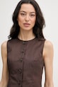 United Colors of Benetton vesta dámska bavlnená hnedá 29YYDJ016