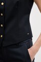 Tommy Hilfiger jednoradová vesta dámska s prímesou vlny WW0WW48882 tmavomodrá