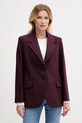 Tommy Hilfiger jednoradové sako dámske s prímesou vlny burgundské WW0WW49589