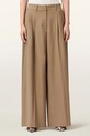 AllSaints spodnie wide leg damskie z wełną POPPY brązowy W017QE