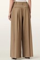 AllSaints spodnie wide leg damskie z wełną POPPY W017QE brązowy SS26