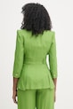 Odzież Elisabetta Franchi marynarka jednorzędowa damska z lnem GI23662E2 zielony