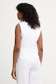 Ρούχα Guess μονόπετο γιλέκο γυναικείο με λινό CARLA W6GHAA.W2839 λευκό