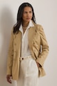 Lauren Ralph Lauren marynarka dwurzędowa damska bawełniana beżowy 200B22031