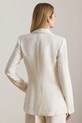 Lauren Ralph Lauren marynarka jednorzędowa damska z lnem 200P13643 biały SS26