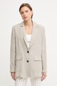 Max&Co. однобортний піджак жіночий лляний MCOSTAMPA бежевий 2616041015200