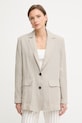 Max&Co. однобортний піджак жіночий лляний MCOSTAMPA бежевий 2616041015200