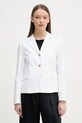 Tommy Hilfiger jednoradové sako dámske s prímesou ľanu biela WW0WW49335