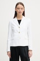 Tommy Hilfiger jednoradové sako dámske s prímesou ľanu biela WW0WW49335